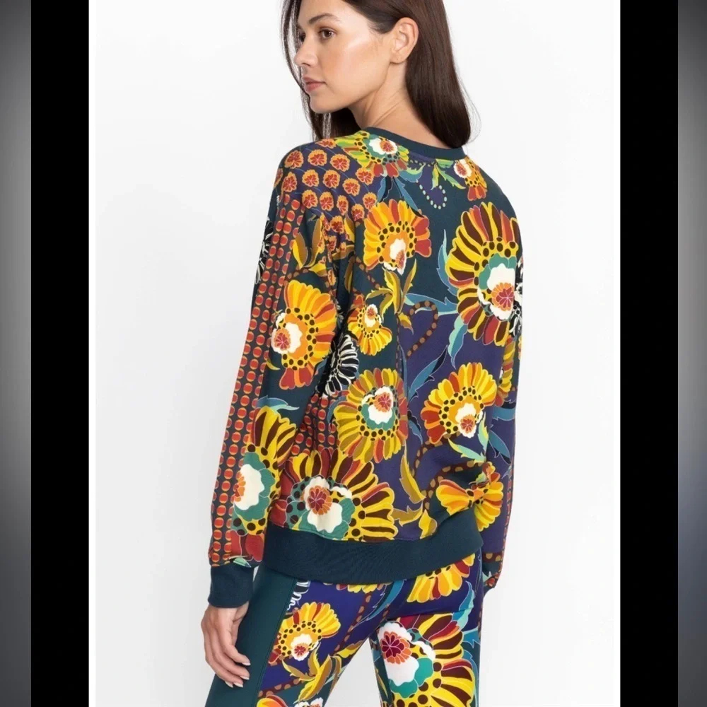 Johnny Was-NWT Multicolor Janie Favorite Relaxed Printed Longsleeve Sweatshirt - Picture 3 of 8